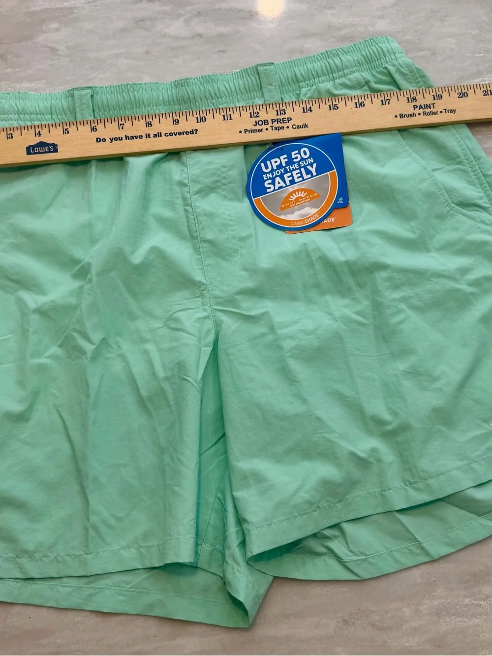 Men’s Large Swimsuit UPF 50 Sun Protective Shorts - Mint - 6in Inseam
